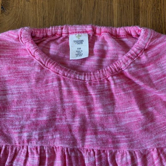 TUCKER + TATE Baby Girl's Tiered Shirt 9 months Pink Infant Top Long Sleeves 6-9 - Picture 3 of 4